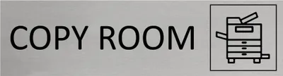 Produktbild von CombiCraft Aluminium Türschild Copy Room 165x45mm mit 3M-Tape zur Befestigung, einfache Kennzeichnung von Räumen und Bereichen