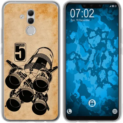 Produktbild von PhoneNatic Case kompatibel mit Huawei Mate 20 Lite Silikon-Hülle Space Moon Rocket M3