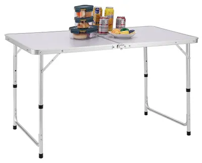 Image de Table de camping pliante avec hauteur réglable et cadre en aluminium