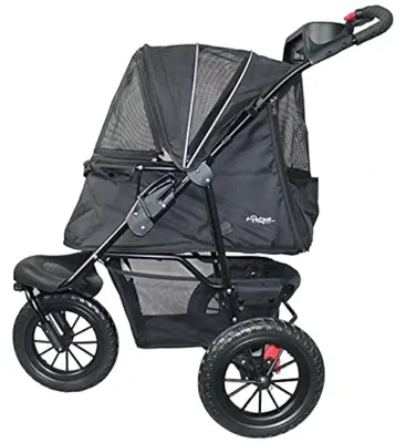 Obrázek produktu pro Petique Chinook Schwarz | kočárek pro psy | Přední a zadní kola (30 cm)