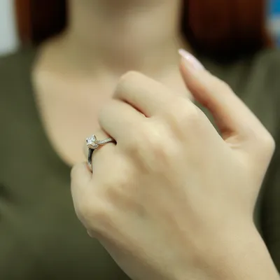 Produktbild von 0,30 Carat Diamant Solitär Ring Antragsring 14 Karat Weißgold