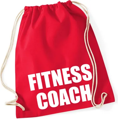 Produktbild von Huuraa Turnbeutel Fitness Coach Training 12 Liter Classic Red Baumwolle Rucksack Geschenkidee