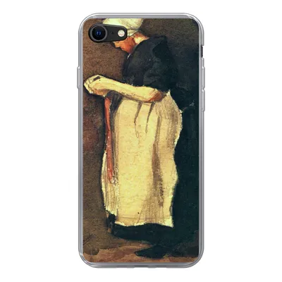 Produktbild von MuchoWow® Handyhülle Schutzhülle Hülle für iPhone SE 2020 Die Scheveningerin - Vincent van Gogh Silikon Softcase Handy Hülle - Kartenbesitzer
