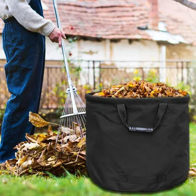Produktbild von Extra großer Gartenabfallbeutel,Rasen- und wiederverwendbarer Blattaufbewahrungsbeutel mit zwei Griffen (schwarz) 1 Stück