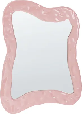 Produktbild von BELIANI Wandspiegel Rosa MDF 80 x 60 cm Asymmetrische Unregelmäßige Form Wohnaccessoires Dekoration Wanddekoration Dekospiegel Designerspiegel