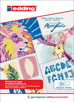 Obrázek produktu pro Edding Blok pohlednic Acrylic A6, 20 listů, bílý