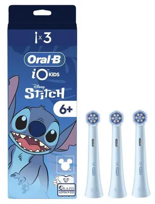 Immagine prodotto di Spazzolini di ricambio Oral-B iO Kids 6+, extra delicato, per bambini, confezione da 3, tema Disney Stitch, compatibile con iO2 Kids, adatto a bambini dai 6 anni in su