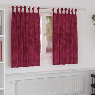 Produktbild von Samtvorhänge 2 stk. Weinrot 140 x 140 cm Samt