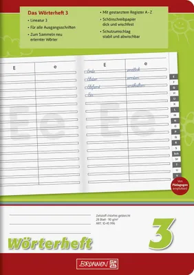 Zdjęcie produktu dla 10XBRUNNEN 1045996 Wörterheft 3 A5 28Bl