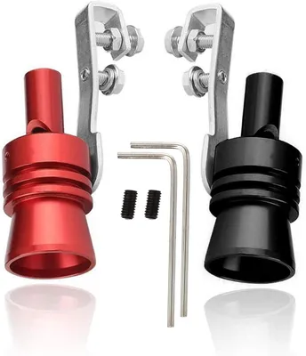 Image de Kit de tuyaux d'échappement, 2 pièces, en alliage d'aluminium, noir et rouge, pour voiture et moto