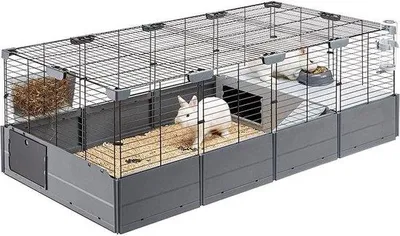 Produktbild von Famanu Käfig für Kaninchen und Meerschweinchen - Großformat mit Zubehör