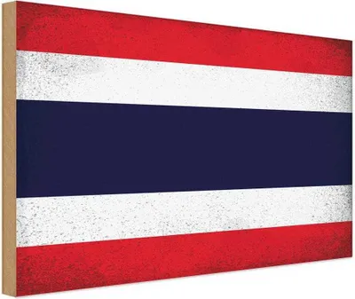 Produktbild von vianmo Holzschild 30x40 cm Thailand Flagge Fahne Wappen