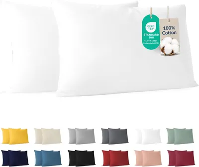 Image de Housse de couette en coton, 40x70 cm, blanche (lot de 2) - e OEKO-TEX