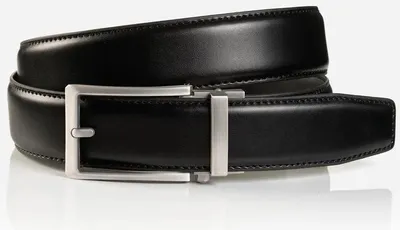 Produktbild von MONTI Herren Ledergürtel STANFORD 3,5cm breit, Automatikschließe Stufenlos - black uni - Größe 120