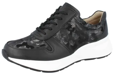 Produktbild von FINN COMFORT Leganes Damen Schnürschuhe schwarz grau Leder - Größe: UK 6