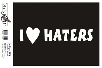 Produktbild von Aufkleber / Autoaufkleber - JDM / Die cut / Auto / OEM - I love Haters - 140x110 mm gold - Heckscheibe / Heckscheibenaufkleber