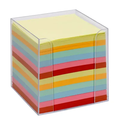 Produktbild von Folia Notizboxen - glasklar, ca. 700 Blatt - bunt (sortiert), lose