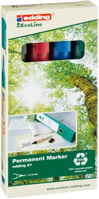 Zdjęcie produktu dla Edding 4-21-4 21 marker permanentny EcoLine - wielokrotnego napełniania, 1,5 - 3 mm, różny