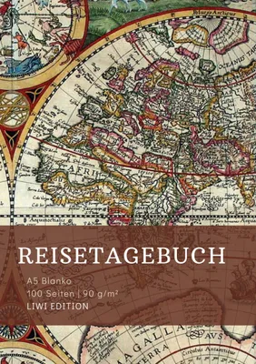 Produktbild von Reisetagebuch zum Selberschreiben - A5 blanko - 100 Seiten 90g/m² - Soft Cover - Motiv Weltkarte -Papier