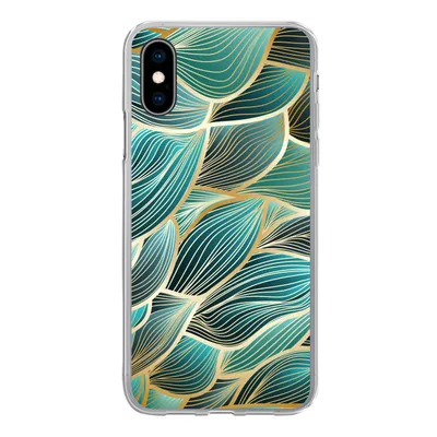 Produktbild von MuchoWow® Handyhülle Schutzhülle Hülle für iPhone X Muster - Gold - Abstrakt - Welle Silikon Softcase Handy Hülle - Handyhülle