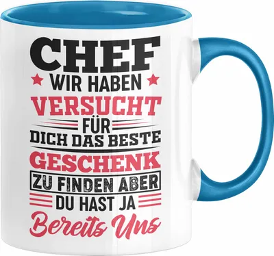 Produktbild von Chef Geschenk Lustig Tasse für Chef vom Team Wir Haben Versucht Das Beste Geschenk Zu Finden (Blau)