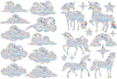 Produktbild von Klebeband für Fenster, Regenbogenfolie, Selbstklebend, für Schlafzimmer und Wohnzimmer, Wolken und Pferde
