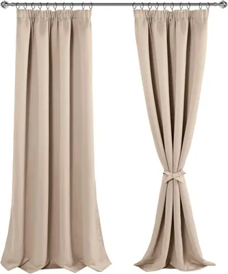 Produktbild von Verdunkelungsgardinen mit Faltenband, beige, 140 x 260 cm, 2er-Set