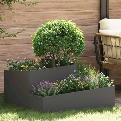 Zdjęcie produktu dla Maison Exclusive – donica ogrodowa czarna 80 x 80 x 50 cm Stal walcowana na zimno