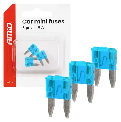 Obrázok produktu pre Autopoistky ploché mini 3 ks 15A AMIO-05109 AMIO-05099
