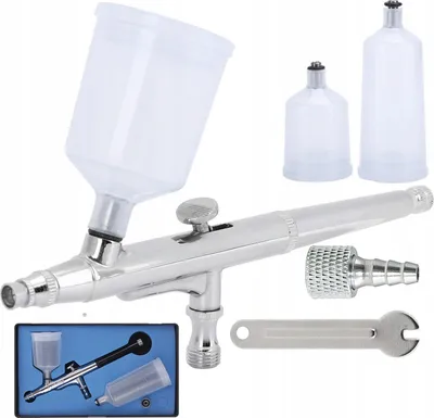Productafbeelding van Airbrush Spuitpistool – Dubbele Reservoirs, Spuitmond 0,5 mm | 1–3,5 bar, 15–40 l/m | voor Modelbouw en Kunst