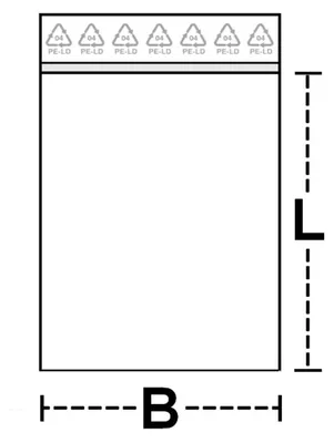 Beutel mit Druckverschluss, 100 Stück, 60 x 130 x 0,05 mm