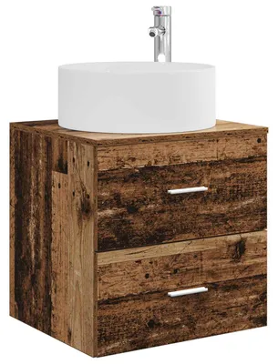 Zdjęcie produktu dla Umywalka ścienna z szafką Stare drewno 49,5 x 44,5 x 65,5 cm