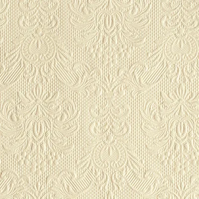 Produktbild von Servietten Papier 25x25cm 3-lagig Elegance geprägt 15 Stück Creme