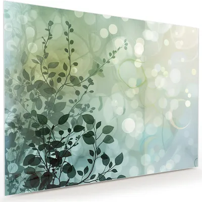 Produktbild von Glasbild 120x90cm in XXL für Wohnzimmer, Schlafzimmer Motiv Blättertraum