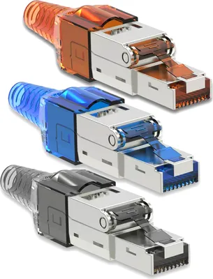 Produktbild von Netzwerk Stecker RJ45 CAT7 Stecker Netzwerk Montage Werkzeuglos NetzwerksteckerStückzahl:20 Stück;Auswahl:Stecker CAT7 Grau