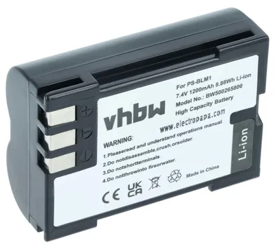 Produktbild von vhbw Akku kompatibel mit Olympus E-30, E-300, E-330, C-5060 wide, E-510, E-1, E-3, E-500, E-520 Kamera (1200 mAh, 7,2 V, Li-Ion)