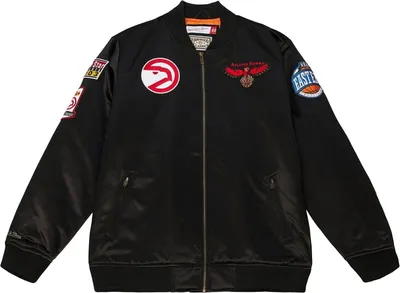 Zdjęcie produktu dla M&N Satin Bomber Jacket - FLIGHT Atlanta Hawks - M