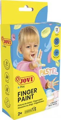 Zdjęcie produktu dla Jovi Pastelowe Farby Do Malowania Palcami - 6 Kolorów, 35Ml