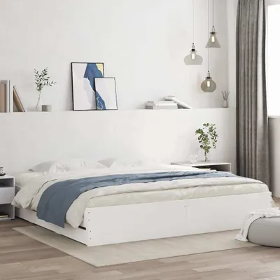 Productafbeelding van Maison Exclusive - Bedframe met lades, wit, 160 x 200 cm, composiethout