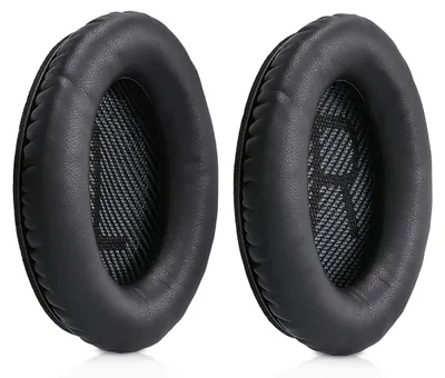 Produktbild von 1 Paar Ohr Polster kompatibel mit Bose Quietcomfort 35 35II 25 15 / QC35 QC35II QC25 QC15 - Ohrpolster Kopfhörer - Kunstleder Polster für Over Ear Headphones