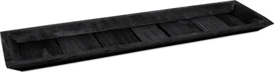 Produktbild von Holz Deko Tablett rechteckig schwarz - 60 x 16 cm - Kerzentablett mit schrägem Rand - Kerzenbrett Dekobrett für Advent Weihnachten Gestecke Geschenke