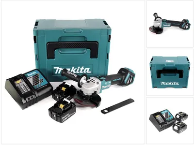Produktbild von Makita DGA 513 RGJ Akku Winkelschleifer 18V 125mm Brushless + 2x Akku 6,0Ah + Ladegerät + Makpac