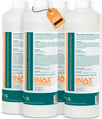 Produktbild von INOX® alkoholische Flächendesinfektion, 4 x 1L - Flächendesinfektionsmittel