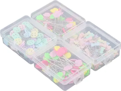 Produktbild von 300 Stück Blumen-Knopfkopf-Nähnadeln, gerade Nähnadeln für DIY und Quilting, mit Etui, Nähzubehör (Typ 2)