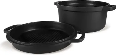 Produktbild von Ovaler Aluminiumtopf mit Grillpfanne 3,3 l | Maestro MR-4126