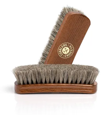 Imagen del producto de Cepillo de zapatos - 100 % crin de caballo - Mango de haya - Marrón - Para cuero