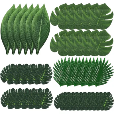 48 Kunstpalmblätter, Monstera-Blätter, tropische Deko für Party & Tisch