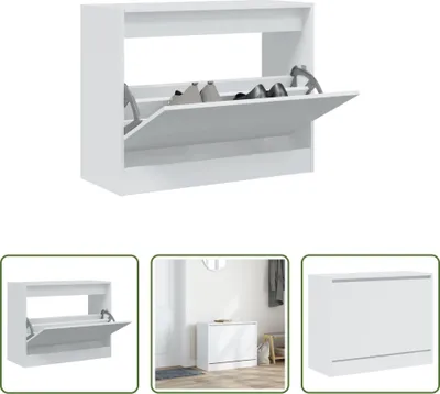 Obrázek produktu pro The Living Store botník bílý 80x34x63 cm materiál na bázi dřeva