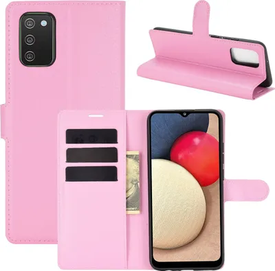 Produktbild von Schutzhülle für Samsung Galaxy A02s Case Handy Hülle Cover Case Schutztasche Wallet, Farbe:Rosa