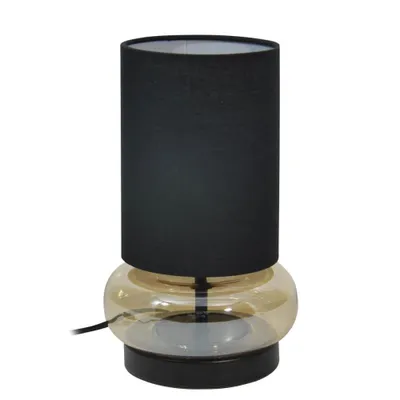 Zdjęcie produktu dla Lampa stołowa klosz z tkaniny Epiro czarna 1xE27x40W tkanina wym:24x15x15cm IP20 Italux